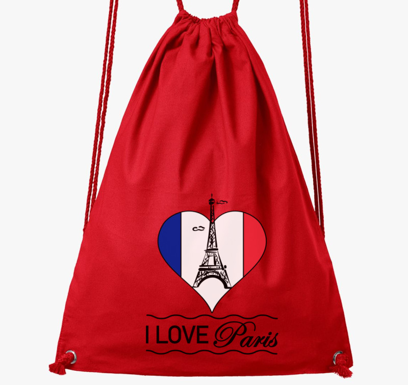 I love Paris tornazsák — Piros