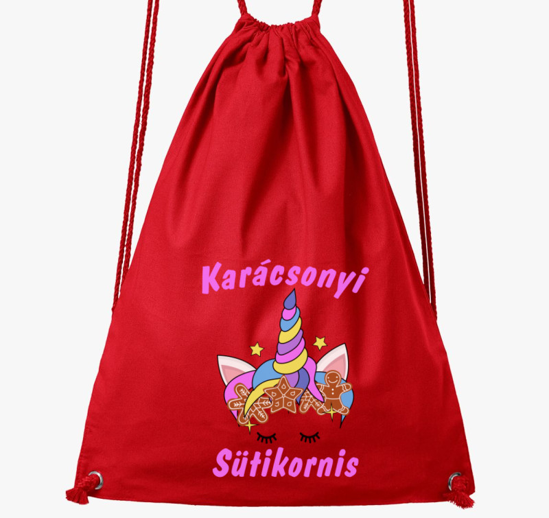 Karácsonyi sütikornis tornazsák — Piros
