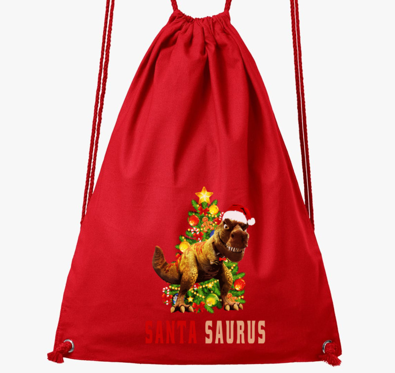 Santa Saurous tornazsák — Piros