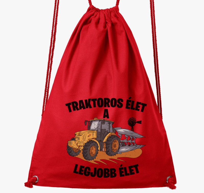 Traktoros élet a legjobb élet tornazsák — Piros