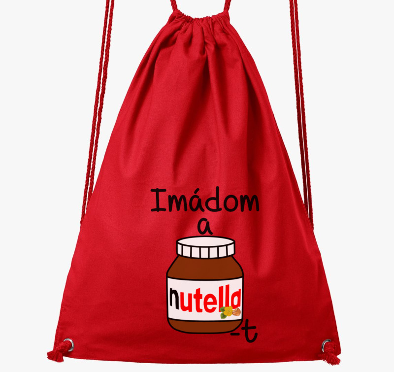 Imádom a Nutellát tornazsák — Piros