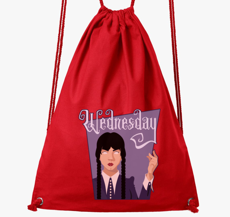 Wednesday Addams karakter tornazsák — Piros