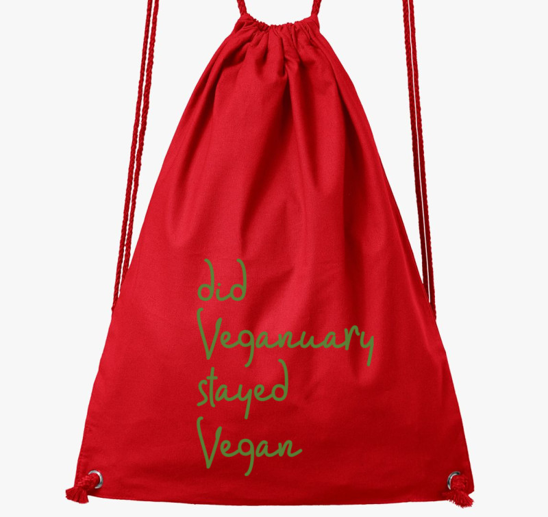 Did Veganuary (dőlt zöld betűs) tornazsák — Piros