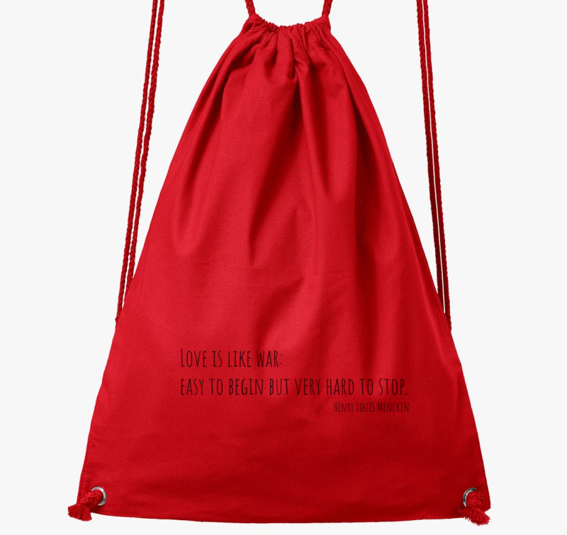 Love is like war tornazsák — Piros