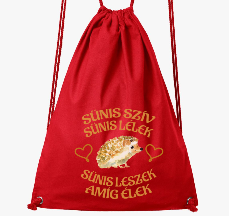 Sünis szív Sünis lélek tornazsák — Piros