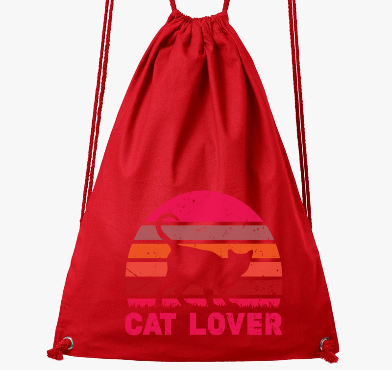 Cat lover tornazsák — Piros