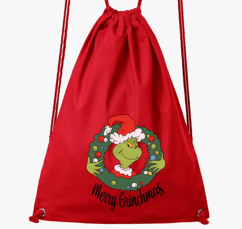 Merry Grinchmas karácsonyi tornazsák — Piros