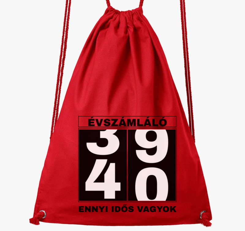 Évszámláló 40 éves szülinapi póló — Piros