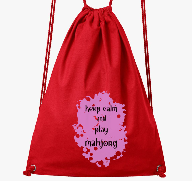 Keep calm mahjong pink tornazsák — Piros