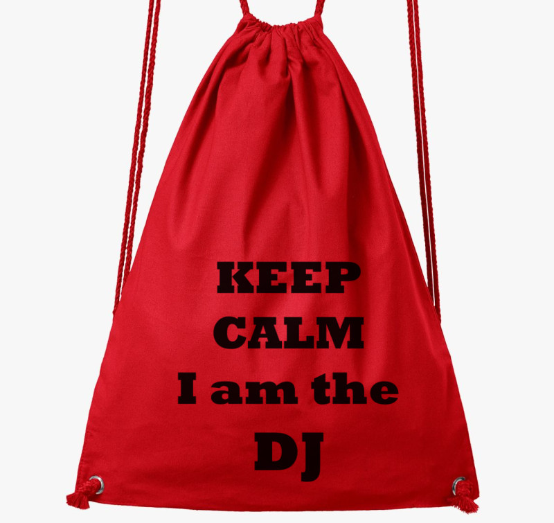 Keep calm DJ tornazsák — Piros