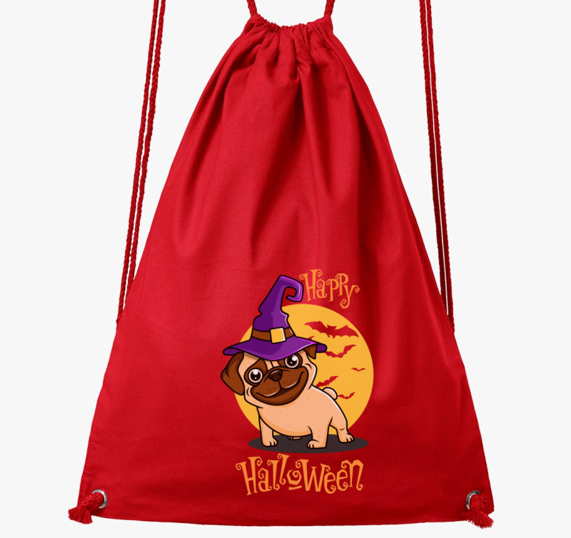 Halloween mopsz tornazsák — Piros