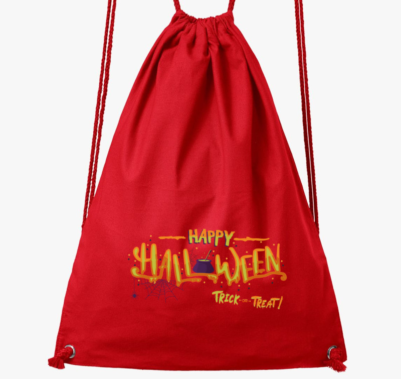 Happy Halloween Trick or Treat tornazsák — Piros