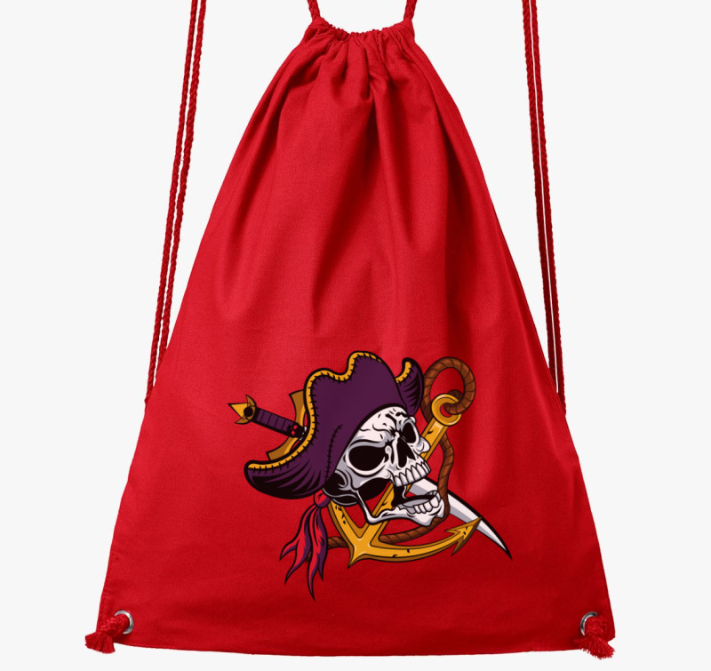 Pirate skull 4 tornazsák — Piros