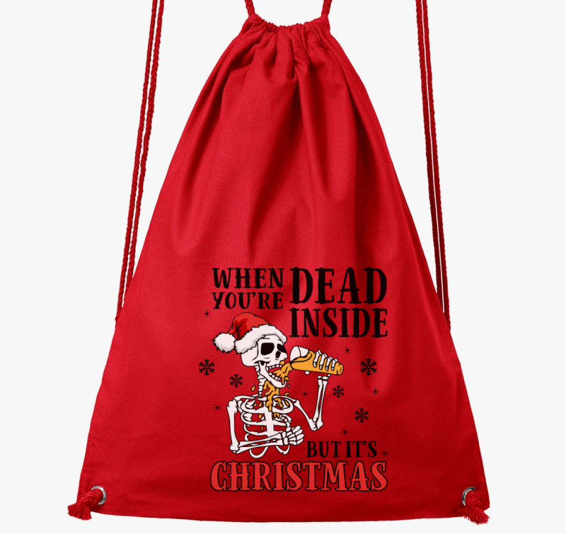 Xmas dead inside tornazsák — Piros