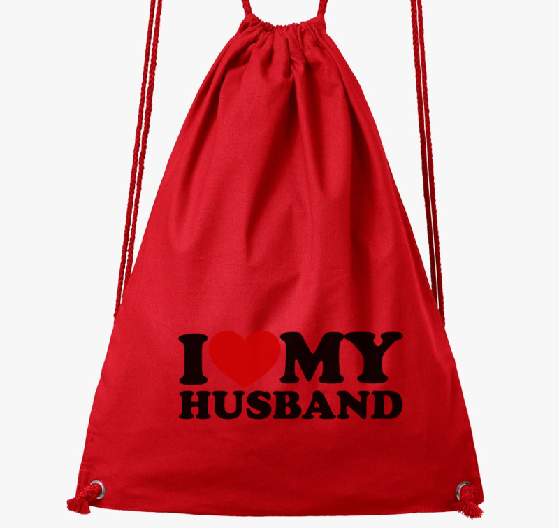 I love my husband tornazsák — Piros