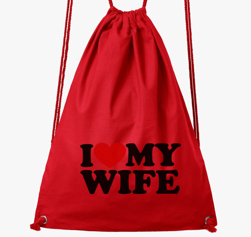 I love my wife tornazsák — Piros