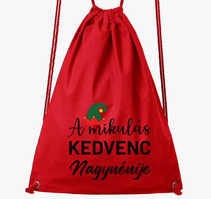 A mikulás kedvenc nagynénije tornazsák — Piros