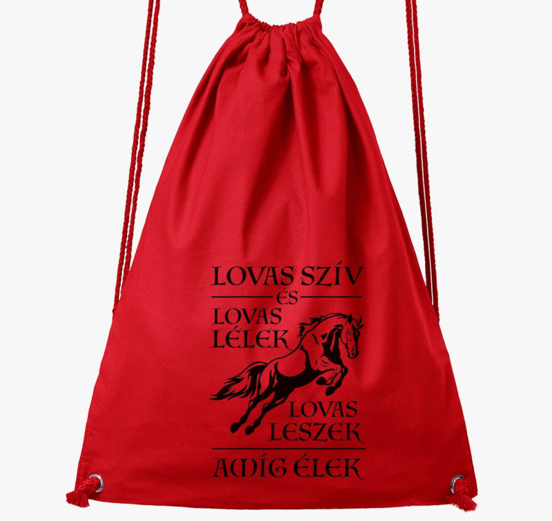 Lovas szív, lovas lélek tornazsák — Piros
