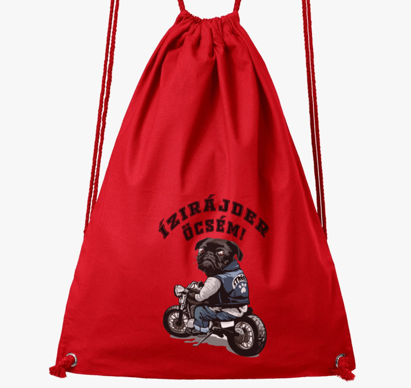 Motoros kutyás tornazsák  — Piros