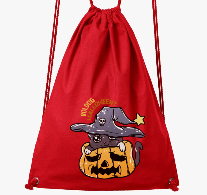 Cicás halloweeni tornazsák — Piros