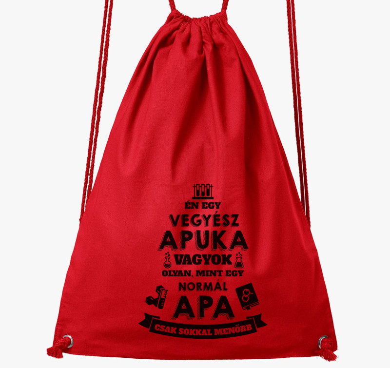 Vegyész apuka tornazsák — Piros
