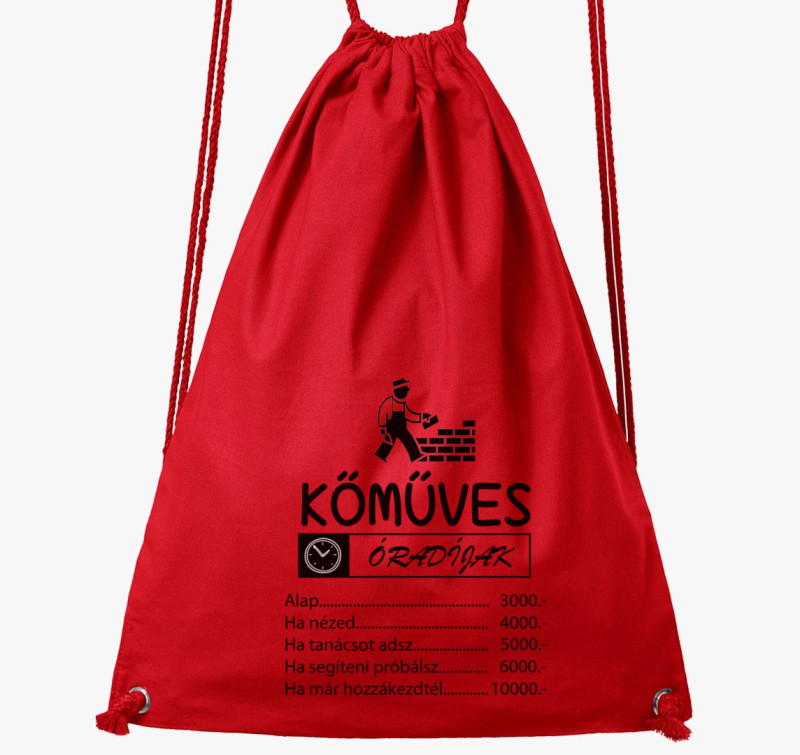 Kőműves tornazsák — Piros