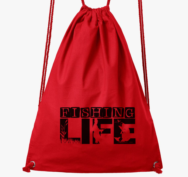 Fishing LIFE tornazsák - Horgászat az élet! — Piros
