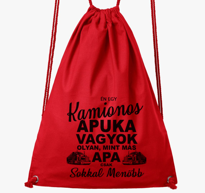 Menő kamionos apuka tornazsák — Piros