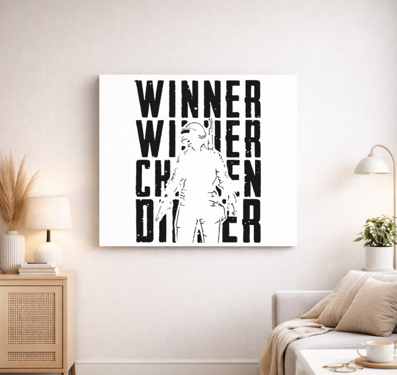PUBG winner winner vászonkép — Fehér
