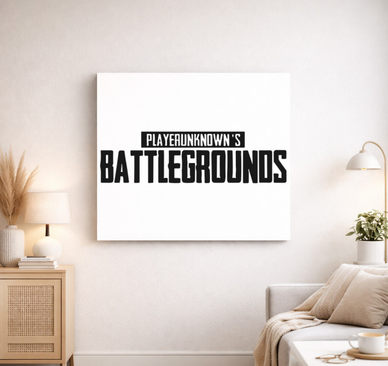 PUBG logo vászonkép — Fehér