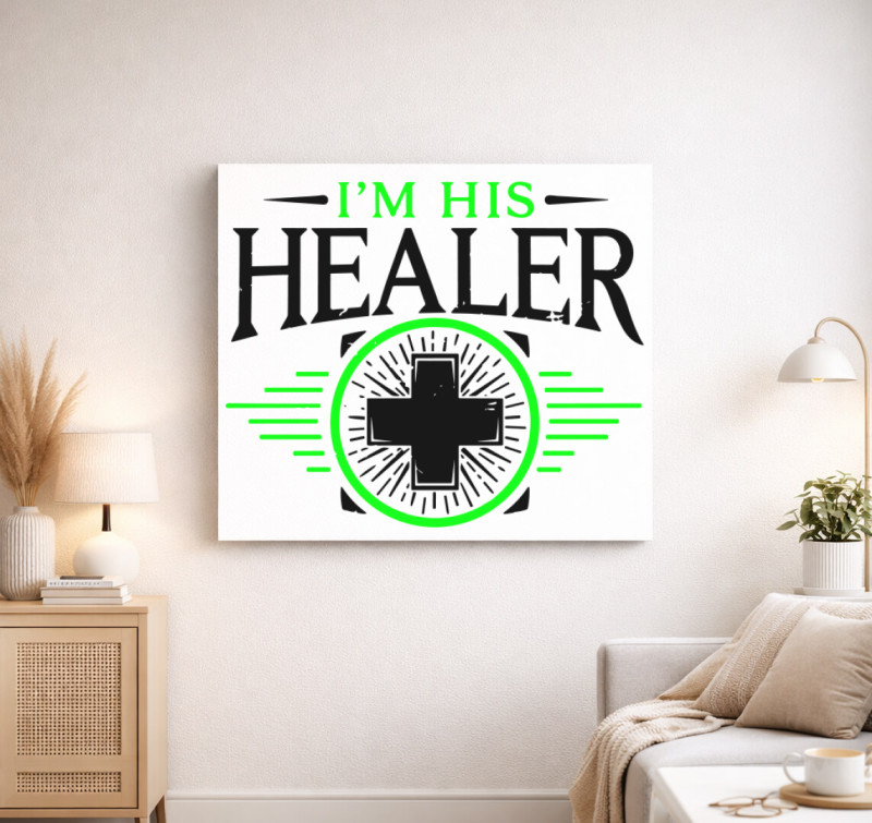 I'm his healer vászonkép — Fehér