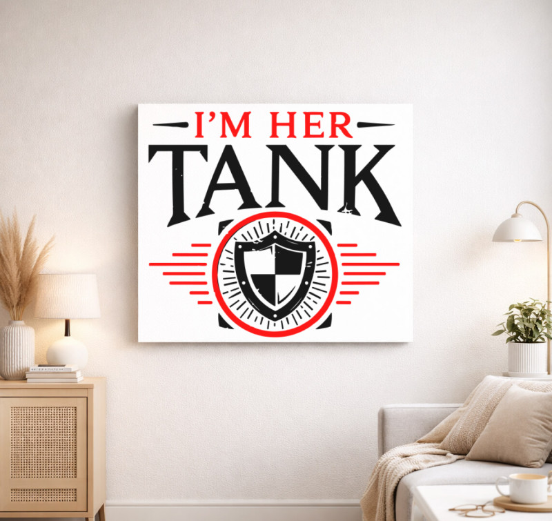 I'm her tank vászonkép — Fehér