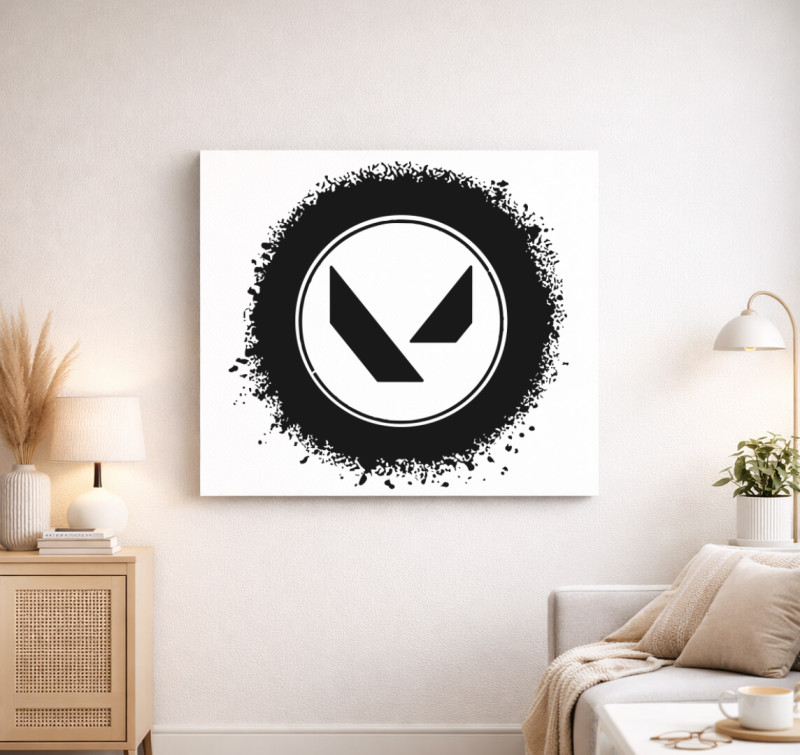 Valorant logo vászonkép — Fehér
