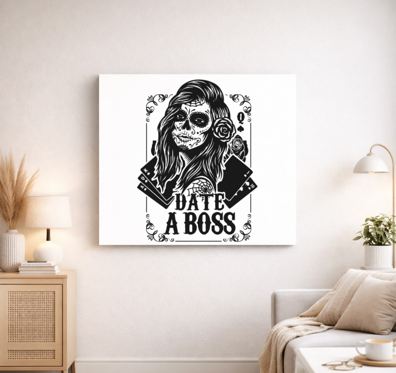 Date a boss vászonkép — Fehér