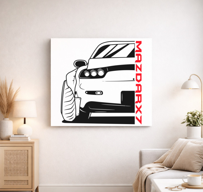 MazdaRx7 vászonkép — Fehér