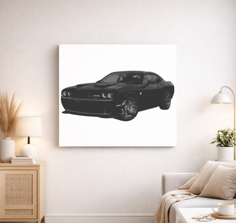 Dodge Challenger SRT Hellcat vászonkép — Fehér
