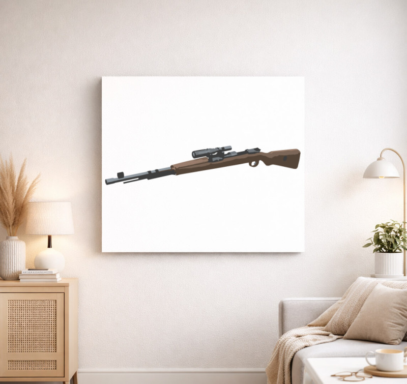 Sniper vászonkép — Fehér
