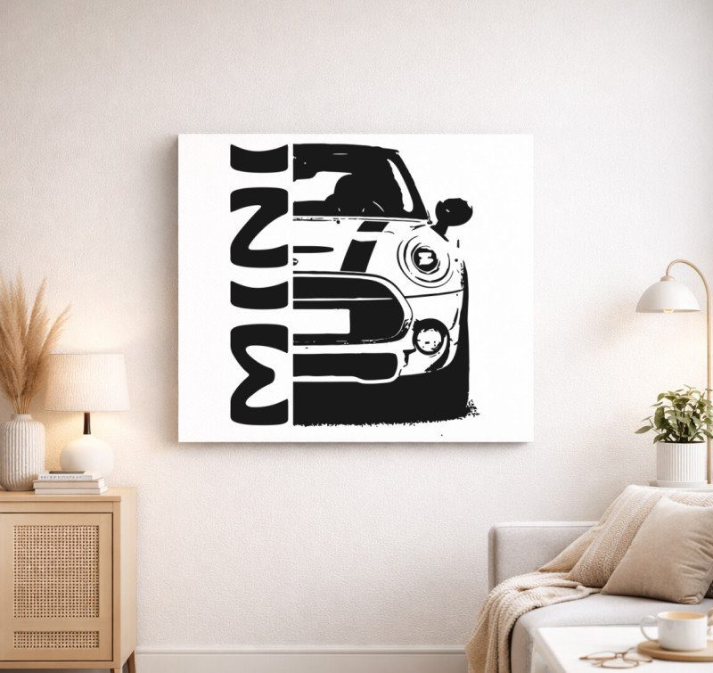 Mini Cooper vászonkép — Fehér
