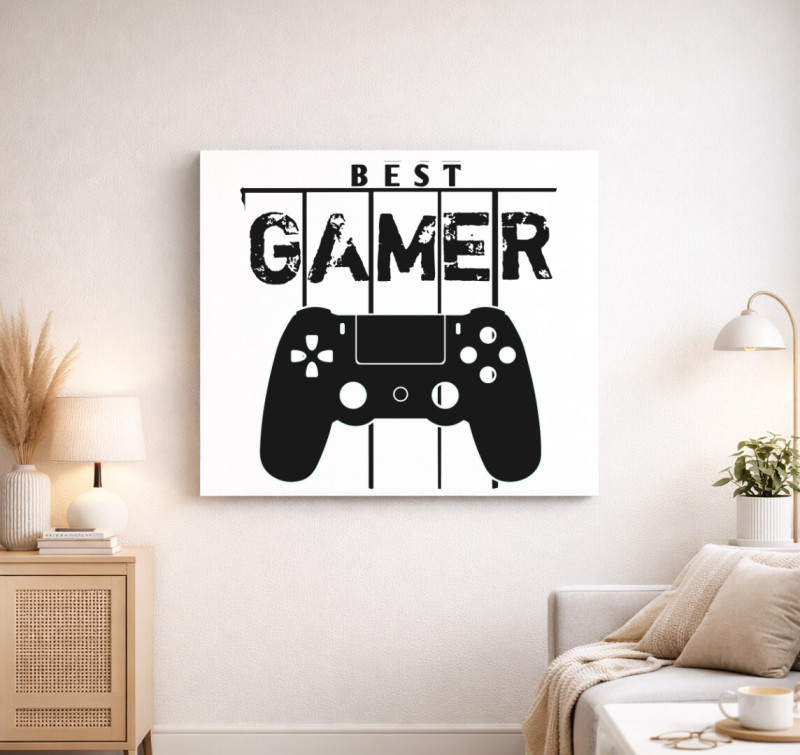 Best Gamer vászonkép — Fehér