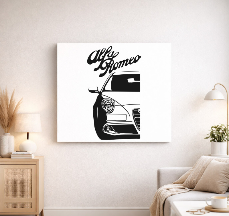 AlfaRomeo Silhouette vászonkép — Fehér