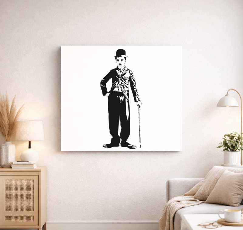 Charlie Chaplin vászonkép — Fehér
