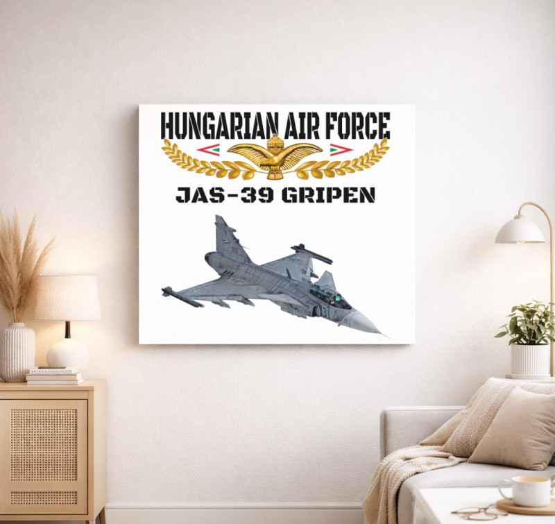 Aranysas JAS-39 vászonkép — Fehér