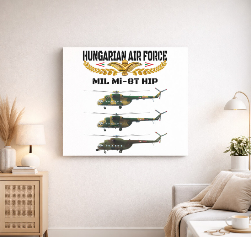 Aranysas Mi-8 vászonkép — Fehér