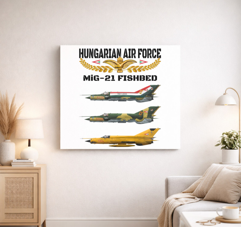 Aranysas MiG-21 2 vászonkép — Fehér