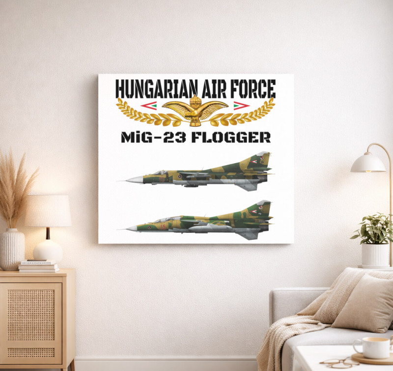 Aranysas MiG-23 vászonkép — Fehér