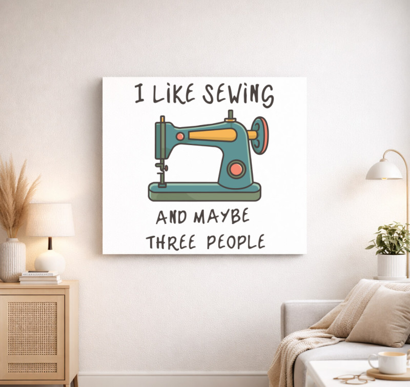 I like sewing vászonkép — Fehér