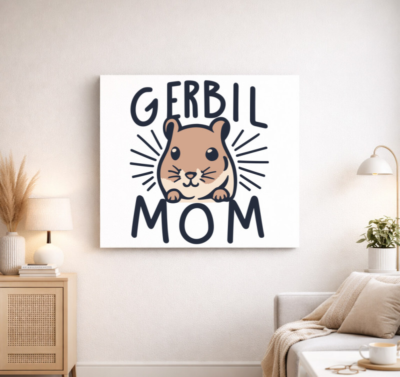 Gerbil MOM vászonkép — Fehér