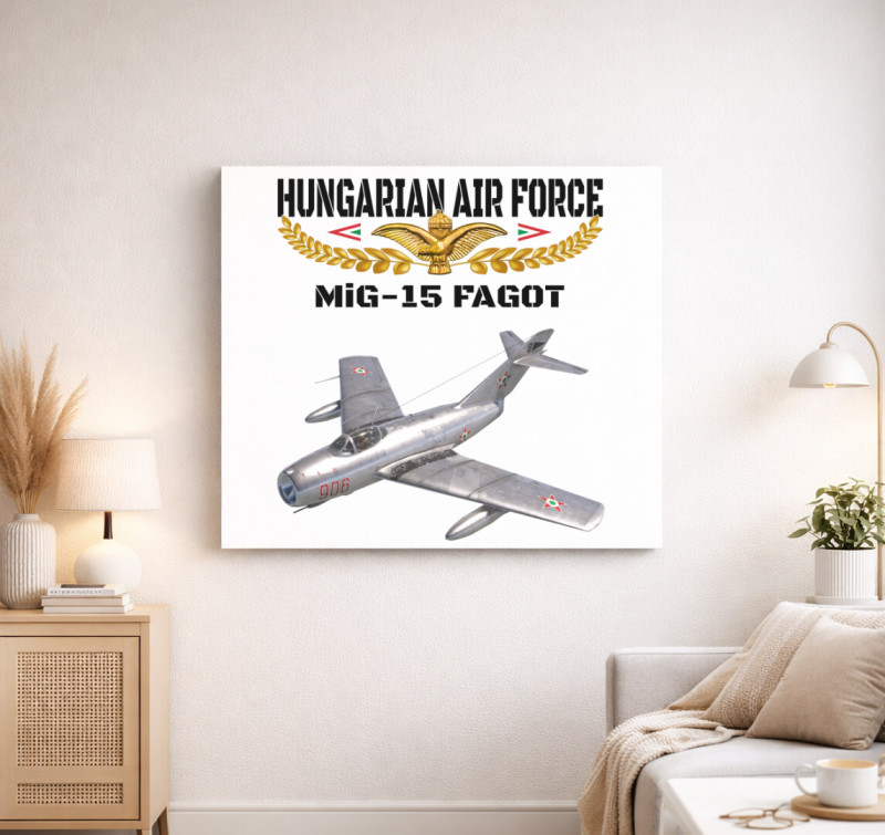Aranysas MiG-15 2 vászonkép — Fehér