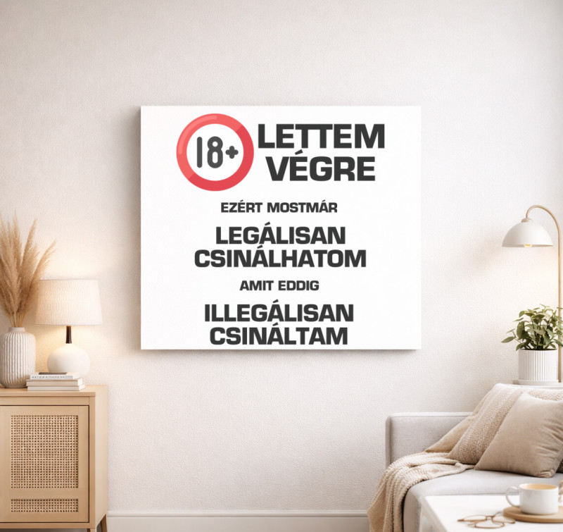 18 éves születésnapi vászonkép — Fehér