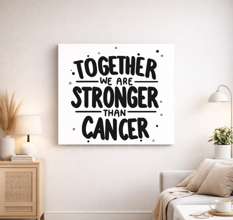 Stronger than cancer vászonkép — Fehér